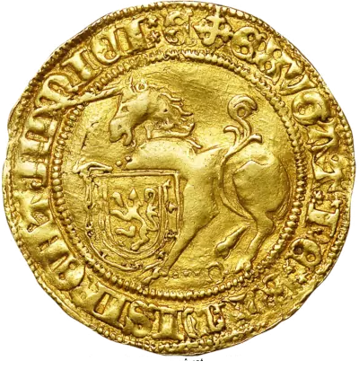 Moneda de oro con unicornio