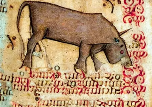 Detalle de un unicronio de una biblia medieval